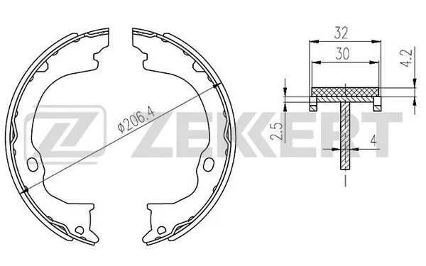 Brake Shoe Set, parking brake (BK-4162)