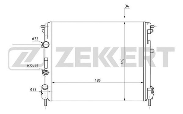 Radiator, engine cooling (MK-1042)