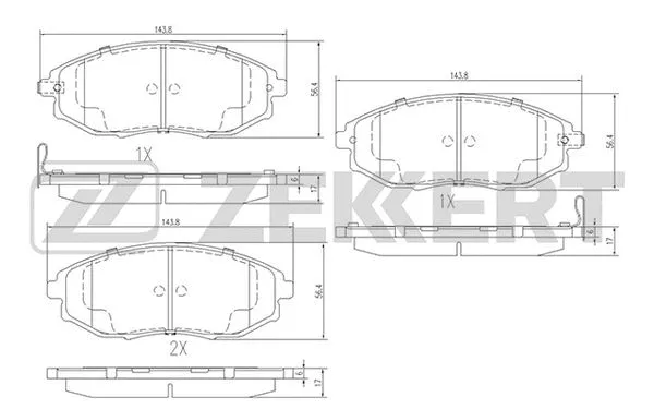 Brake Pad Set, disc brake (BS-1313)