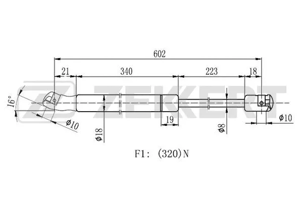 Gas Spring, boot/cargo area (GF-2378)