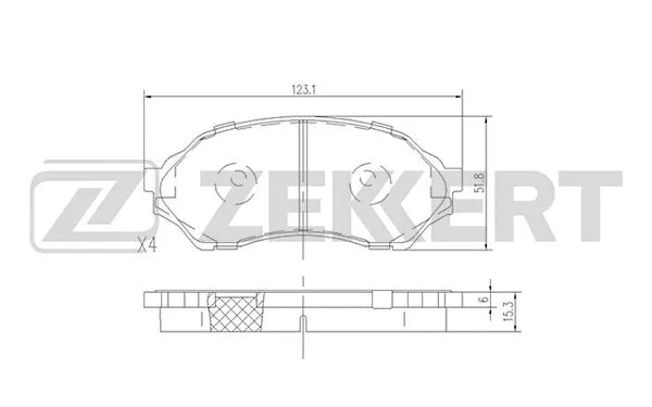 Brake Pad Set, disc brake (BS-1118)