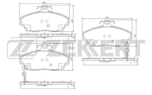 Brake Pad Set, disc brake (BS-1724)