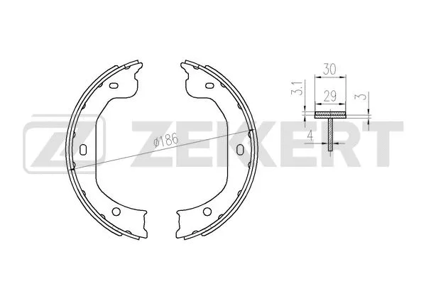 Brake Shoe Set, parking brake (BK-4354)