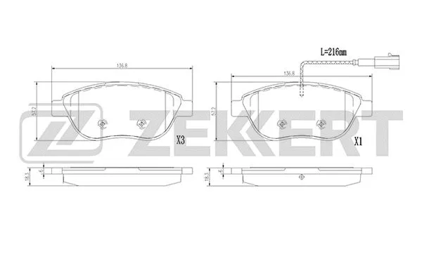 Brake Pad Set, disc brake (BS-1389)