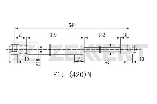 Gas Spring, boot/cargo area (GF-2458)
