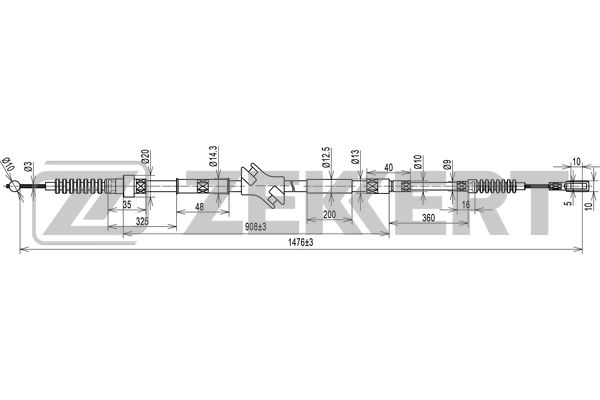 Cable Pull, parking brake (BZ-1217)