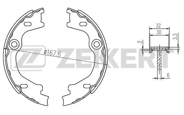 Brake Shoe Set, parking brake