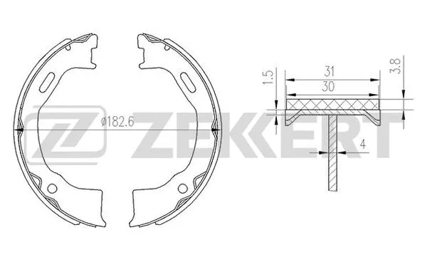 Brake Shoe Set, parking brake (BK-4149)