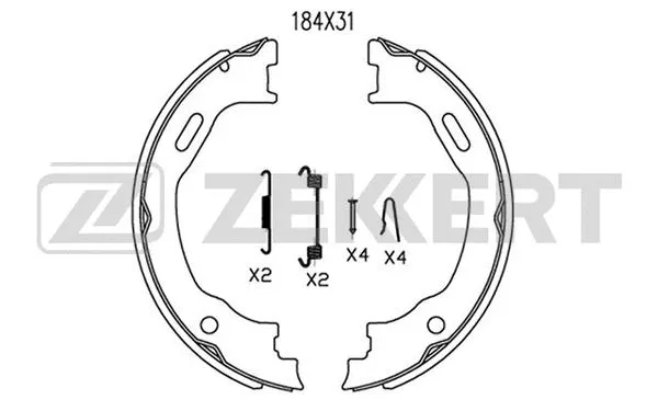 Brake Shoe Set, parking brake (BK-4055)