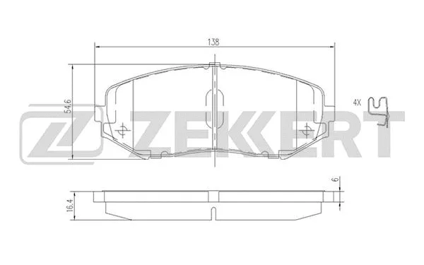 Brake Pad Set, disc brake (BS-2620)