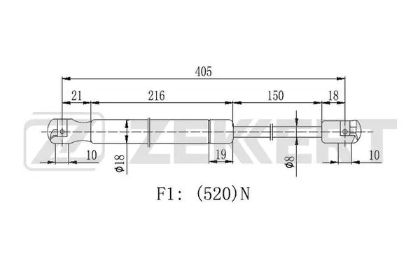 Gas Spring, boot/cargo area (GF-2314)