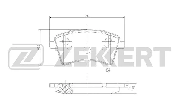 Brake Pad Set, disc brake (BS-2830)