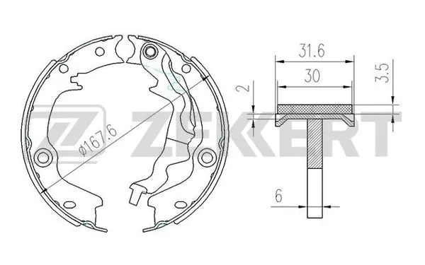 Brake Shoe Set, parking brake