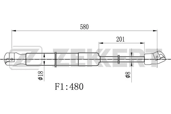 Gas Spring, boot/cargo area (GF-1051)