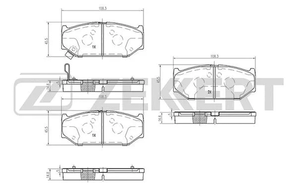 Brake Pad Set, disc brake (BS-2434)