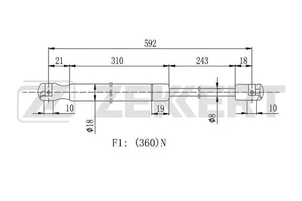 Gas Spring, bonnet (GF-2104)