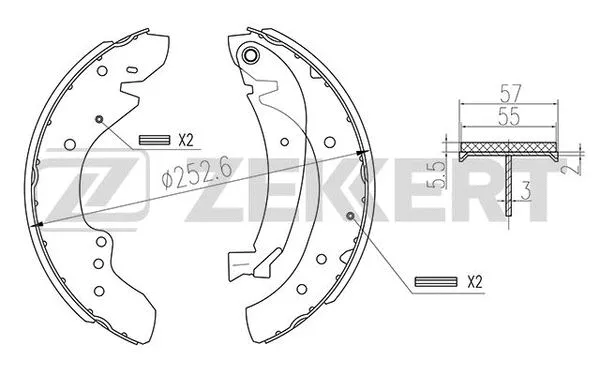 Brake Shoe Set (BK-4287)