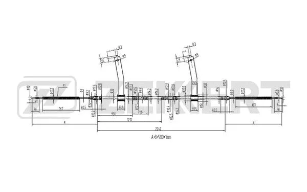 Cable Pull, parking brake (BZ-1216)