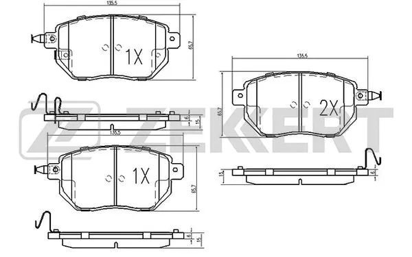 Brake Pad Set, disc brake (BS-1874)