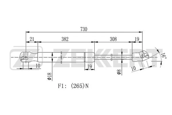 Gas Spring, bonnet (GF-2107)