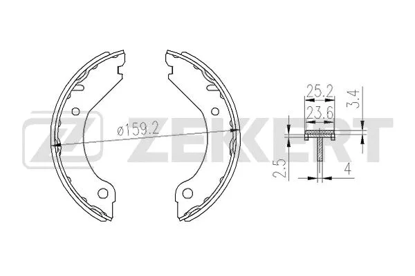 Brake Shoe Set, parking brake (BK-4369)