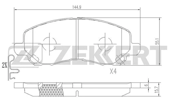 Brake Pad Set, disc brake (BS-2198)