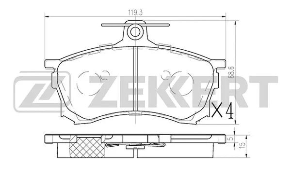 Brake Pad Set, disc brake (BS-1115)