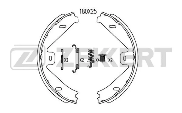 Brake Shoe Set, parking brake (BK-4084)