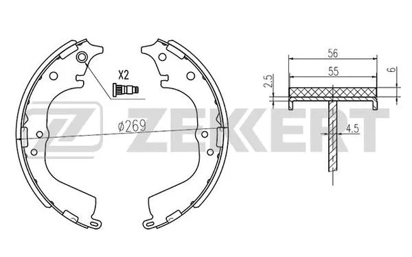 Brake Shoe Set (BK-4107)