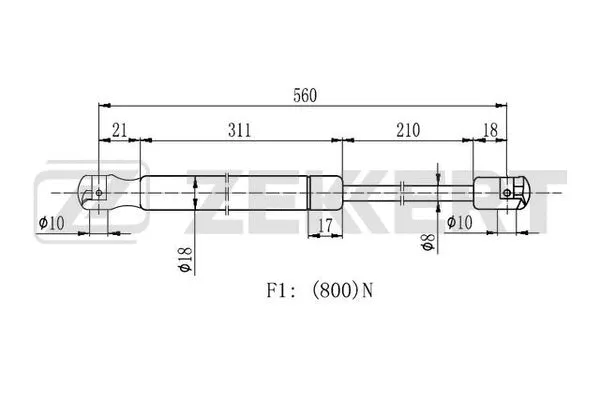 Gas Spring, boot/cargo area (GF-2191)