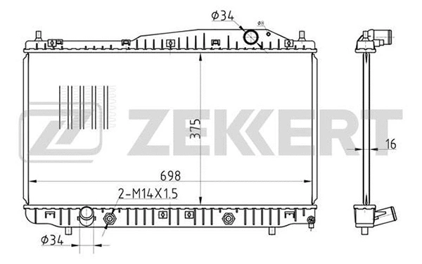 Radiator, engine cooling (MK-1452)