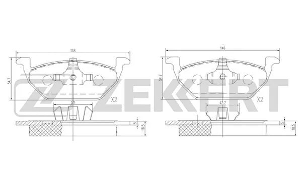 Brake Pad Set, disc brake (BS-1136)