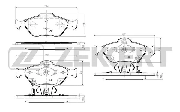 Brake Pad Set, disc brake (BS-1120)