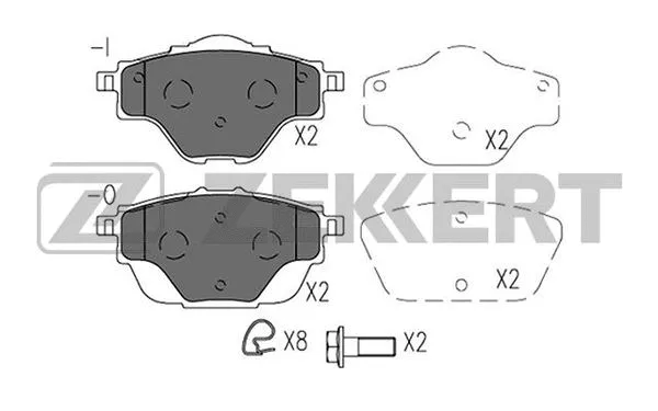 Brake Pad Set, disc brake (BS-1404)