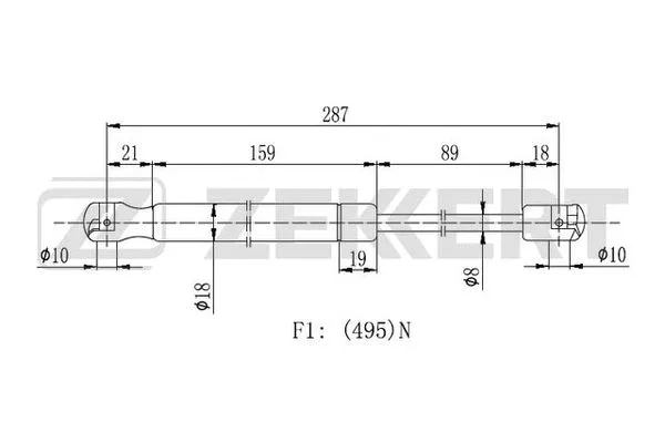Gas Spring, boot/cargo area (GF-2321)