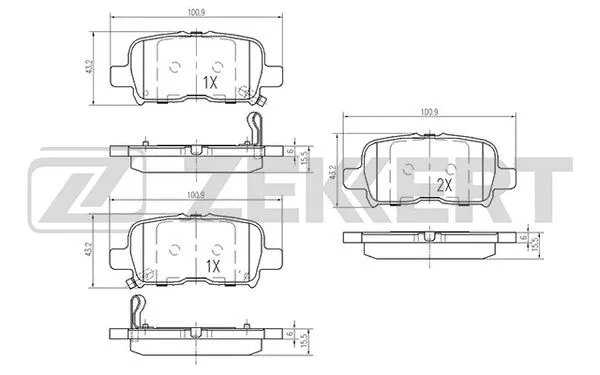 Brake Pad Set, disc brake (BS-2158)
