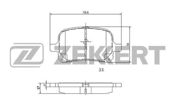Brake Pad Set, disc brake (BS-1116)