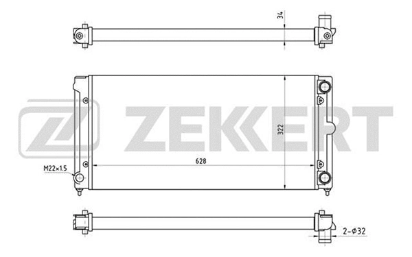 Radiator, engine cooling (MK-1034)