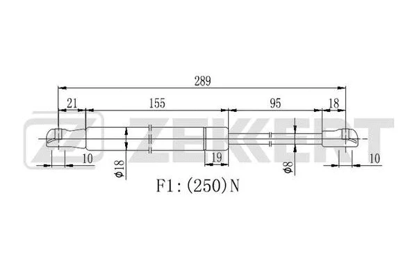 Gas Spring, rear window (GF-2363)