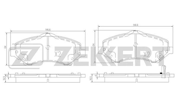 Brake Pad Set, disc brake (BS-1008)