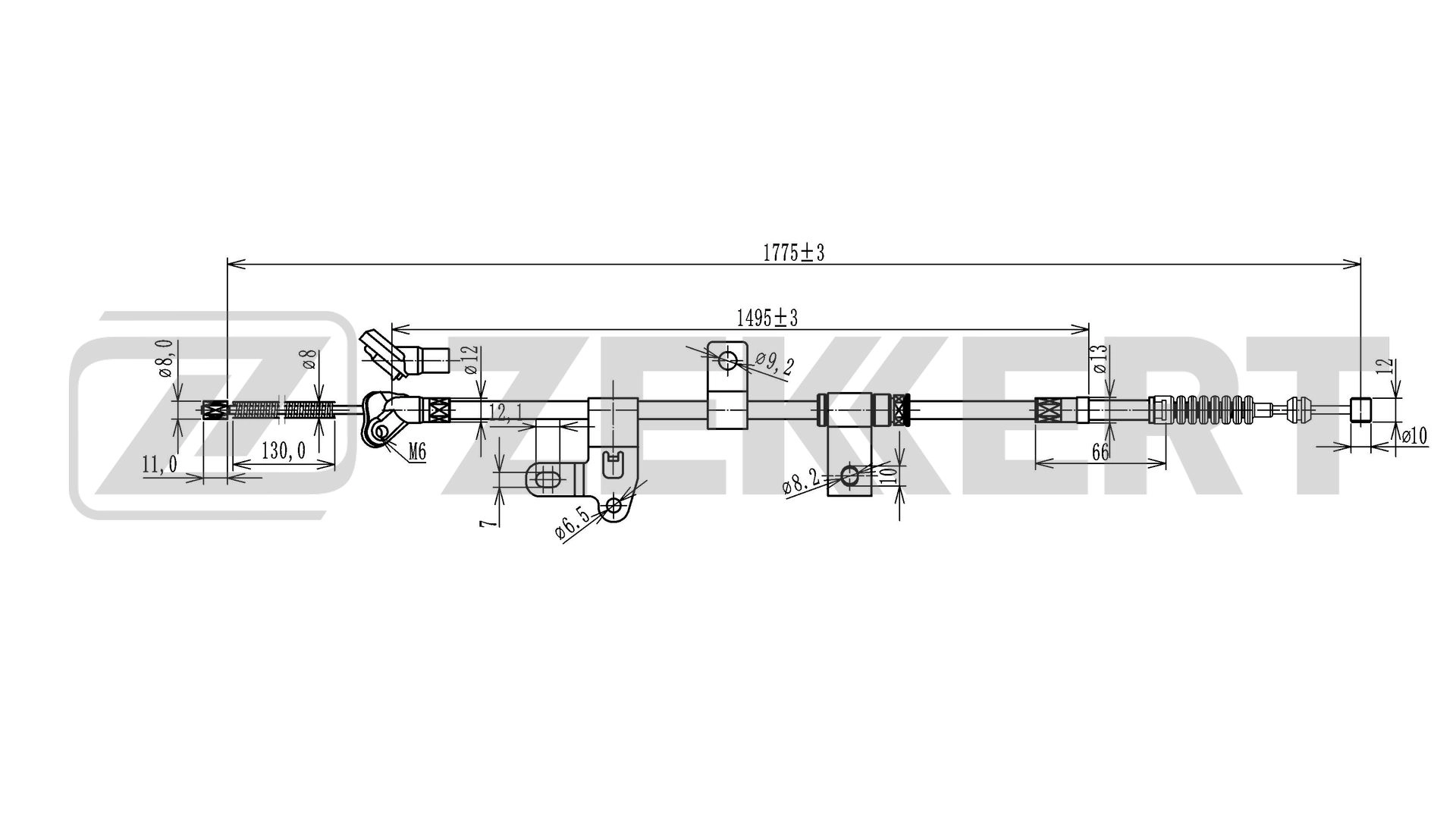 Cable Pull, parking brake (BZ-1017)