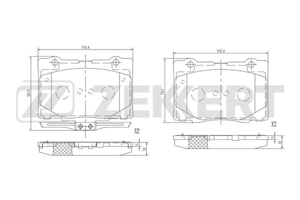 Brake Pad Set, disc brake (BS-1515)