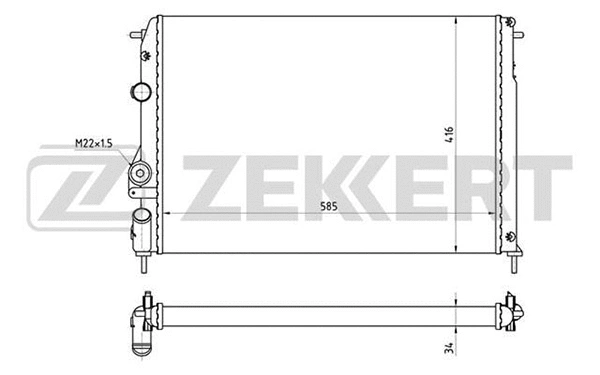 Radiator, engine cooling (MK-1082)