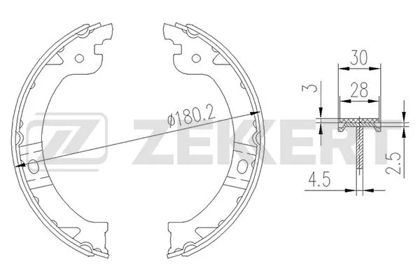 Brake Shoe Set, parking brake
