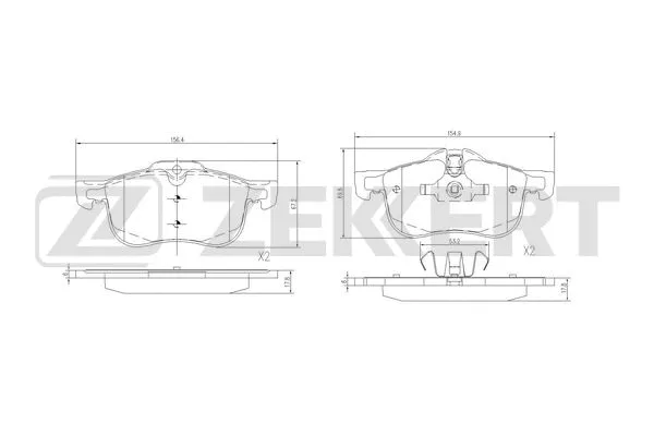 Brake Pad Set, disc brake (BS-1087)
