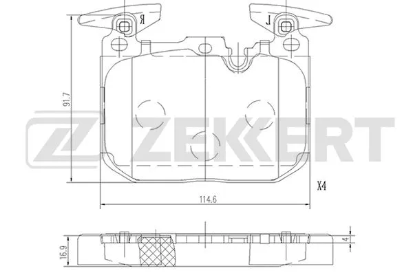 Brake Pad Set, disc brake (BS-1692)