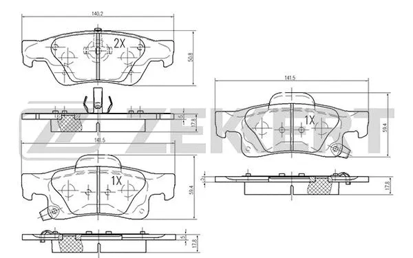 Brake Pad Set, disc brake (BS-1950)