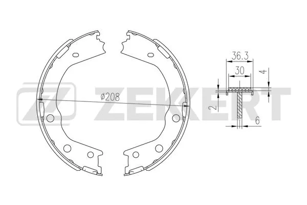 Brake Shoe Set, parking brake