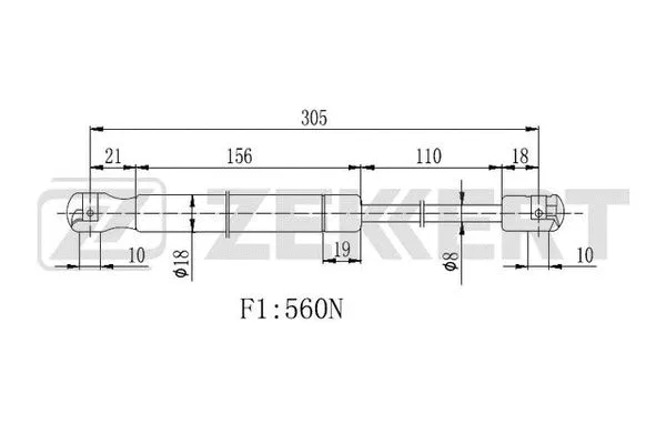 Gas Spring, boot/cargo area (GF-2235)