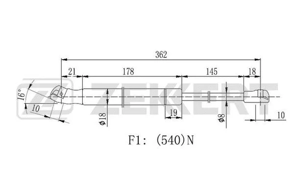 Gas Spring, bonnet (GF-2295)